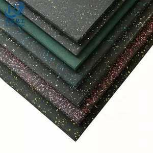 Good Quality's Gym Flooring Fitness Black Rubber Mat with Shining Colorful Spot Gym Floor Mat Rubber Flooring